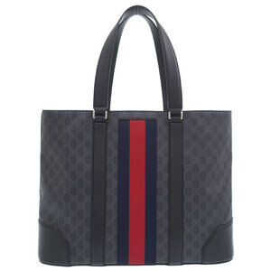 Gucci black Web Bag GG GG Tote Supreme monogram canvas